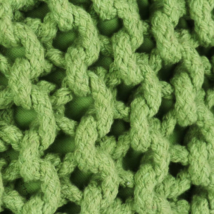 VXL Handwoven pouf 50x35 cm green cotton