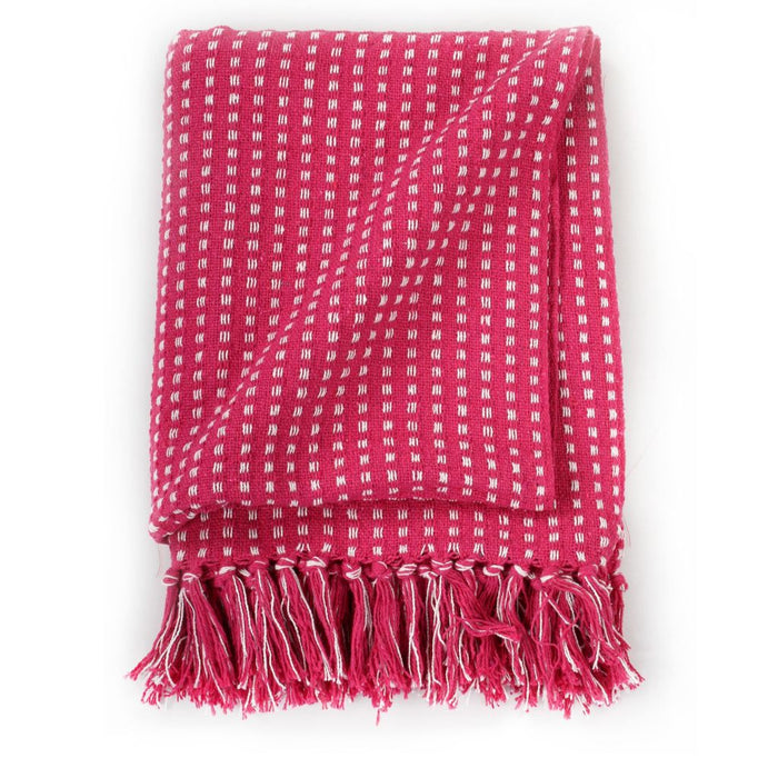 VXL Pink Cotton Plaid Blanket 125X150 Cm