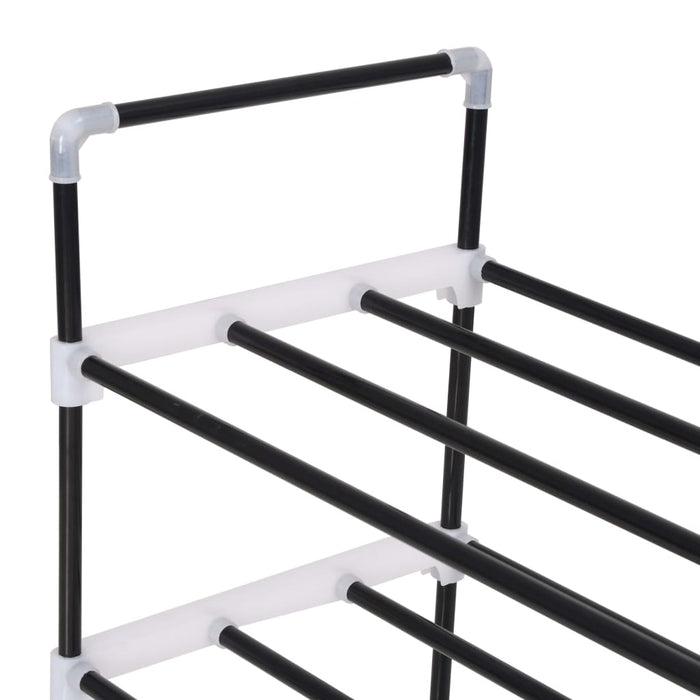VXL Shoe rack with 4 shelves metal and black plastic
