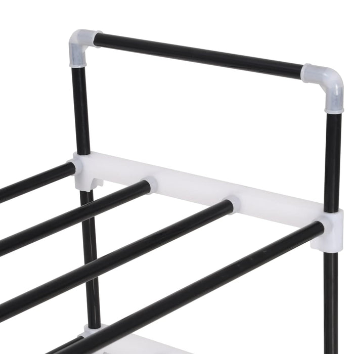 VXL Shoe rack with 7 shelves metal and black plastic
