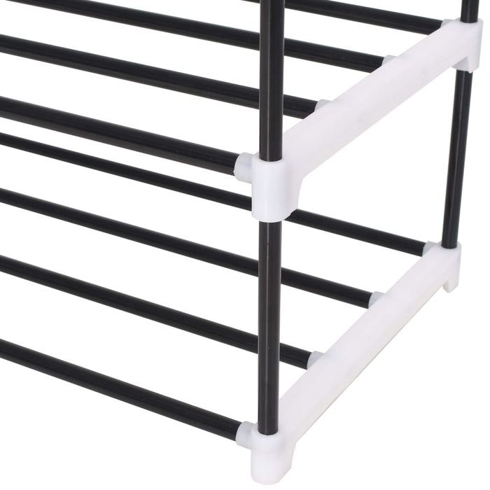 VXL Shoe rack with 7 shelves metal and black plastic