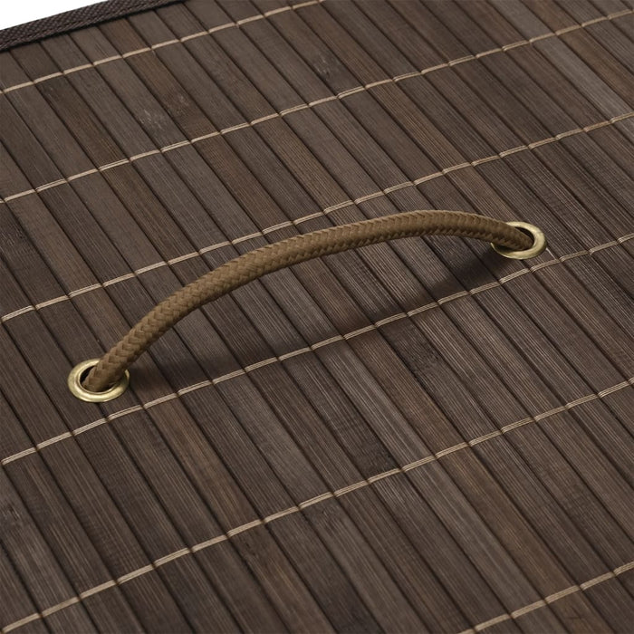 VXL Cesto De La Ropa De Bambú Rectangular Marrón Oscuro