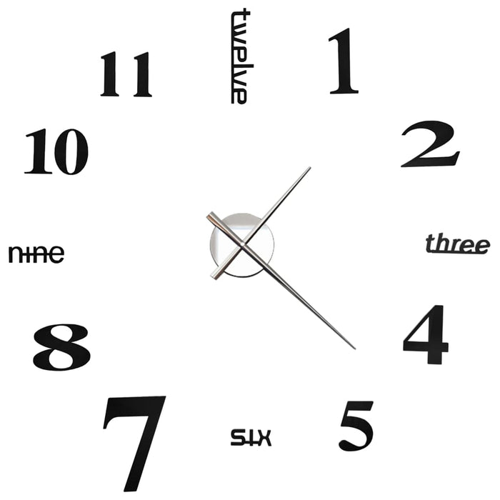 VXL Reloj 3D De Pared Con Diseño Moderno 100 Cm Xxl Negro 5 a 7 Días VXL 
