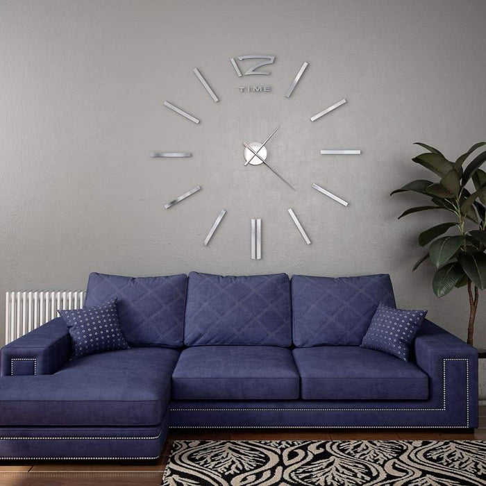 VXL Reloj De Pared 3D Con Diseño Moderno 100 Cm Xxl Plateado 5 a 7 Días VXL 
