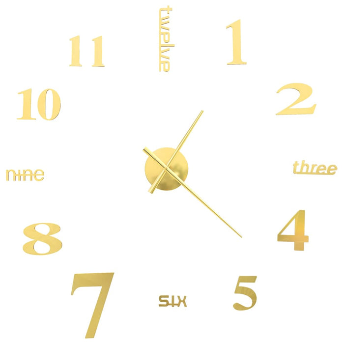 VXL Reloj 3D De Pared Con Diseño Moderno 100 Cm Xxl Dorado 5 a 7 Días VXL 