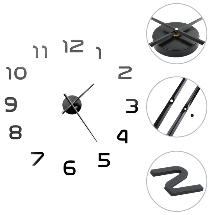 VXL Reloj 3D De Pared Con Diseño Moderno 100 Cm Xxl Negro 5 a 7 Días VXL 