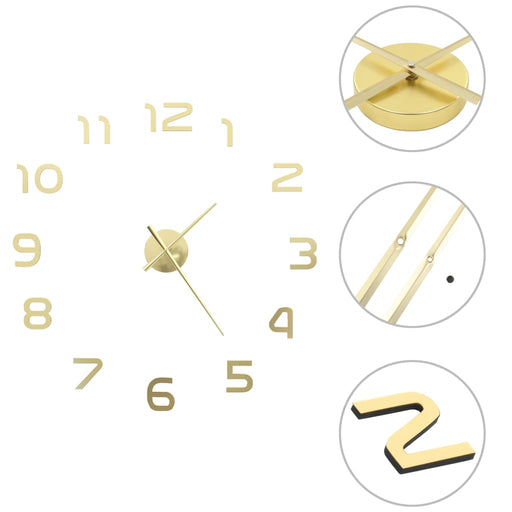 VXL Reloj De Pared 3D Con Diseño Moderno 100 Cm Xxl Dorado 5 a 7 Días VXL 