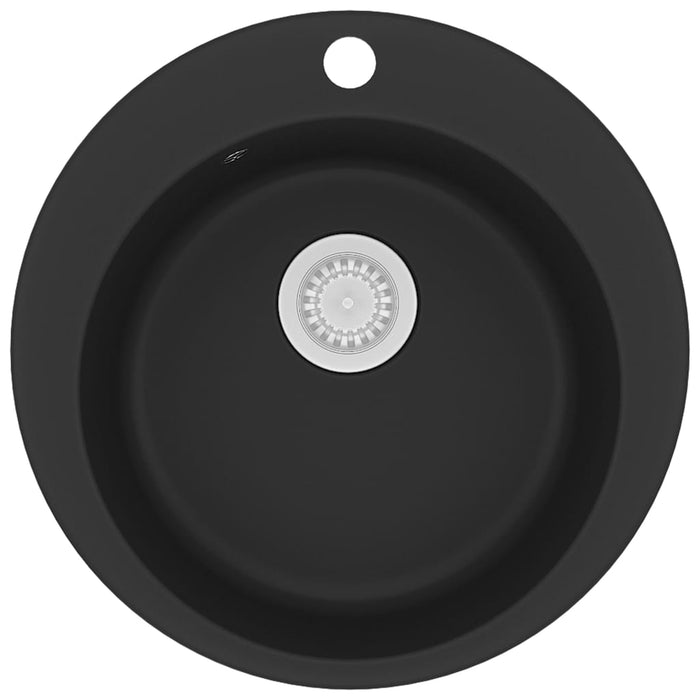 VXL Fregadero de cocina de granito con un seno redondo negro