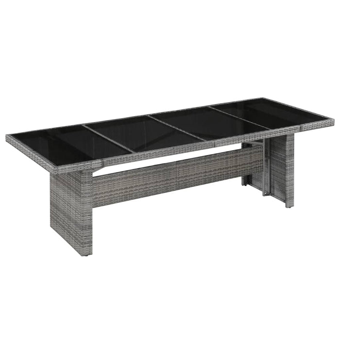 VXL Garden Table Synthetic Rattan And Glass 240X90X74 Cm