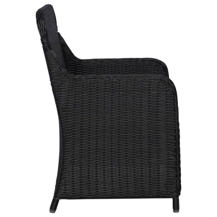 VXL Garden Chairs with Cushions 2 Units Black Synthetic Rattan
