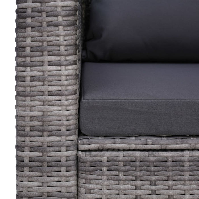 VXL Garden Chair With Cushions Gray Synthetic Rattan