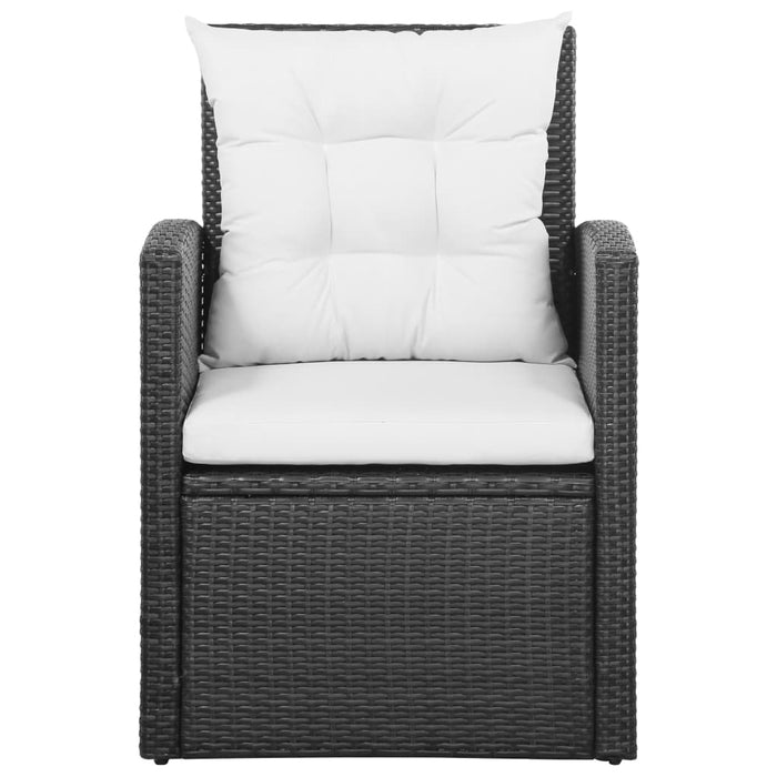 VXL Garden Furniture Set 5 Pieces and Cushions Black Synthetic Rattan