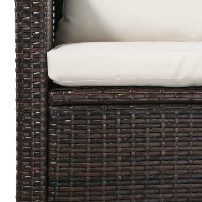VXL Garden Furniture Set 5 Pieces and Cushions Brown Synthetic Rattan