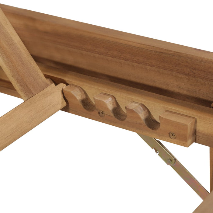 VXL Solid Acacia Wood Folding Lounger