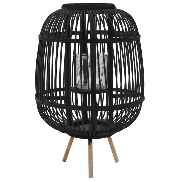 VXL Black Bamboo Standing Candle Holder