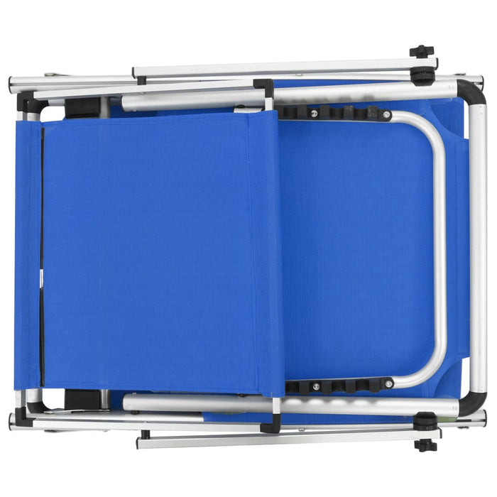 VXL Tumbona Plegable Con Toldo Aluminio Y Textilene Azul
