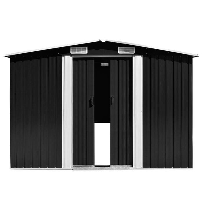 VXL Anthracite Metal Garden Shed 257X392X181 Cm
