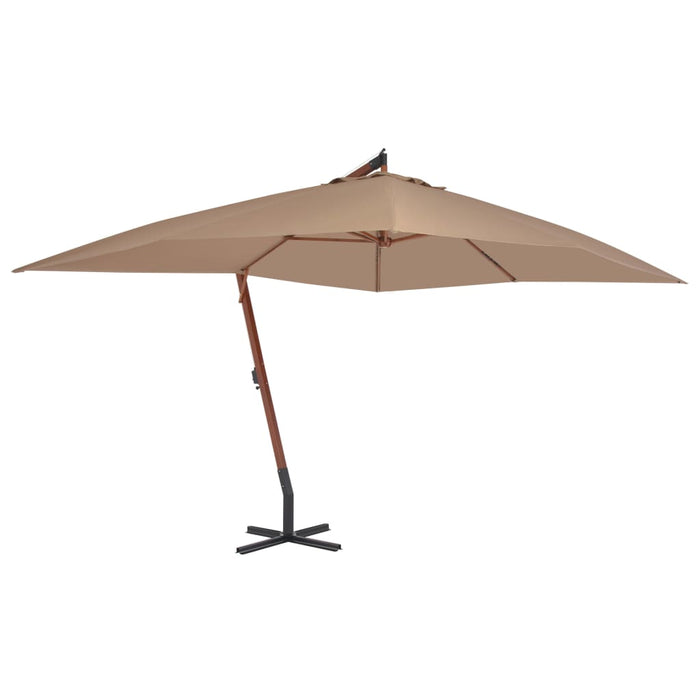 VXL Cantilever Umbrella Wooden Pole 400X300 Cm Taupe