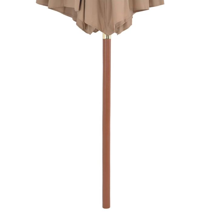 VXL Garden Umbrella with Wooden Pole 300 Cm Taupe