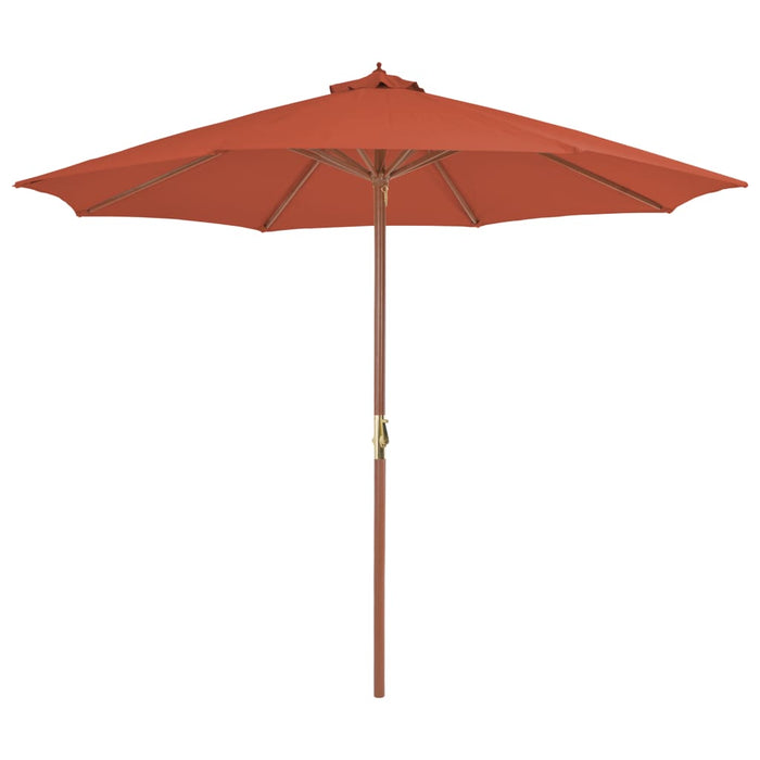 VXL Garden Umbrella with Wooden Pole 300 Cm Terracotta