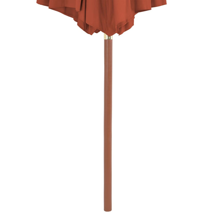 VXL Garden Umbrella with Wooden Pole 300 Cm Terracotta