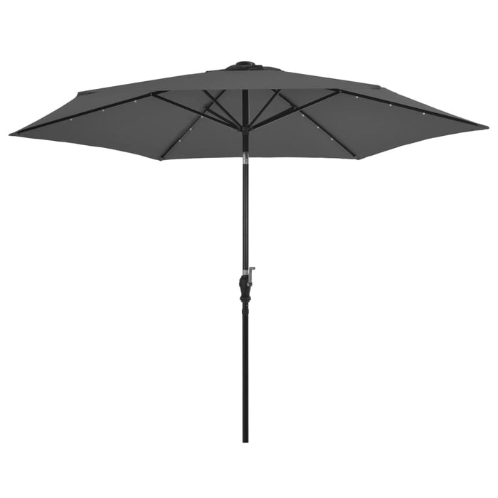 VXL Garden Umbrella with Led Lights Steel Pole 300Cm Anthracite