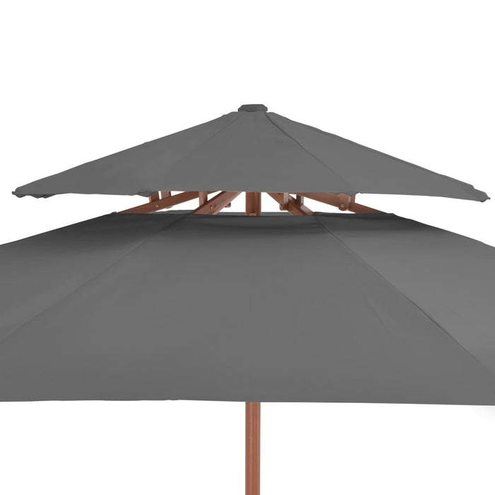 VXL Two-Story Parasol Wooden Pole 270 Cm Anthracite Gray