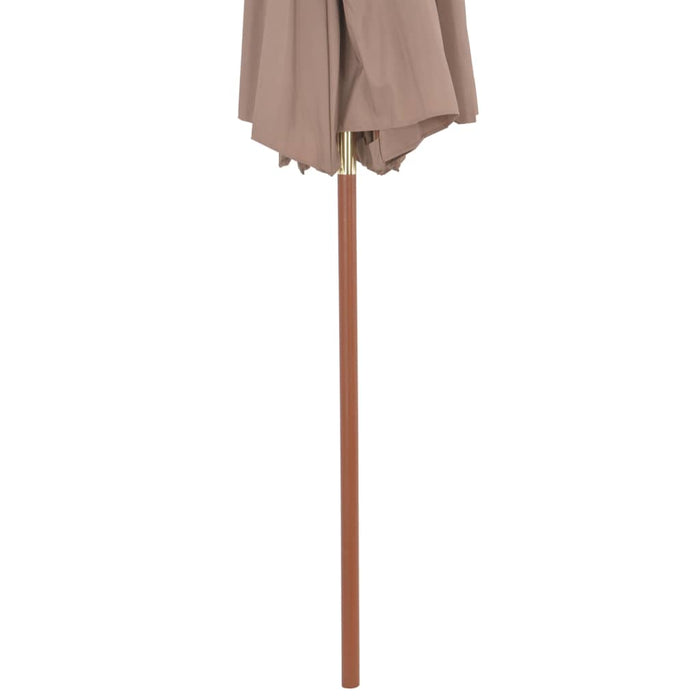 VXL Two-Story Parasol Wooden Pole 270 Cm Taupe