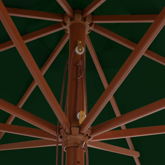 VXL Garden Umbrella with Wooden Pole 350 Cm Green