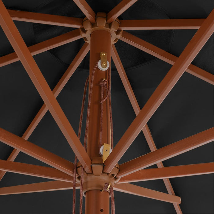 VXL Garden Umbrella with Wooden Pole 350 Cm Anthracite Gray