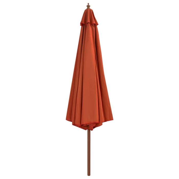 VXL Garden Parasol with Wooden Pole 350 Cm Terracotta