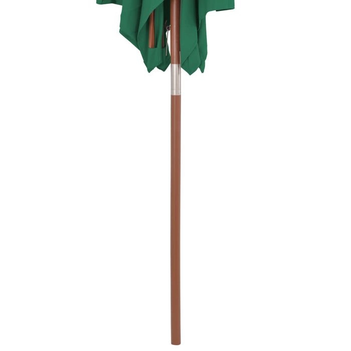 VXL Garden Umbrella with Wooden Pole 150X200 Cm Green