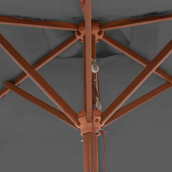 VXL Garden Umbrella with Wooden Pole 150X200 Cm Anthracite