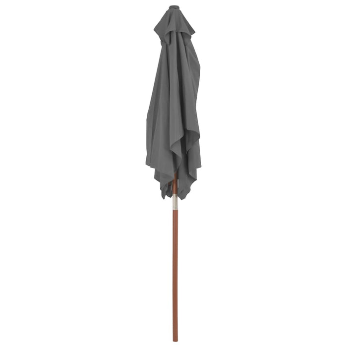 VXL Garden Umbrella with Wooden Pole 150X200 Cm Anthracite