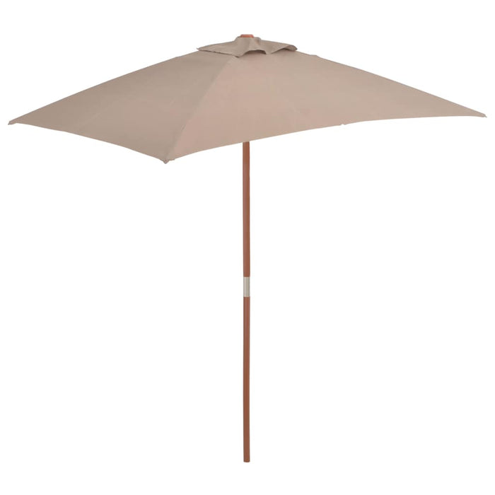 VXL Garden Umbrella with Wooden Pole 150X200 Cm Taupe