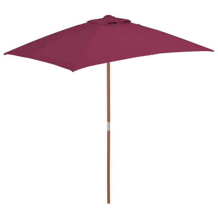 VXL Garden Umbrella with Wooden Pole 150X200 Cm Bordeaux