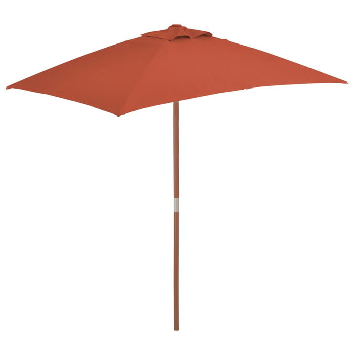 VXL Garden Umbrella with Wooden Pole 150X200 Cm Terracotta