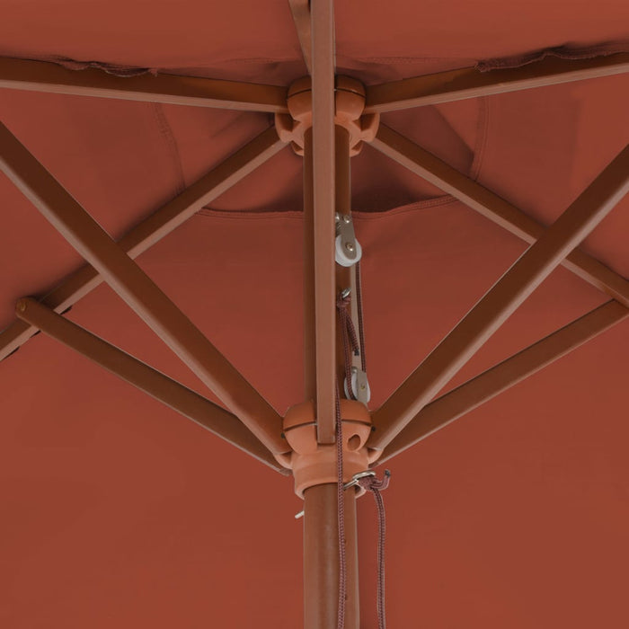 VXL Garden Umbrella with Wooden Pole 150X200 Cm Terracotta