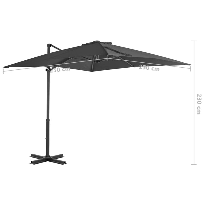 VXL Cantilever Umbrella With Anthracite Gray Aluminum Pole 250X250 Cm