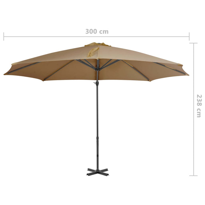 VXL Cantilever Umbrella With Taupe Aluminum Pole 300 Cm