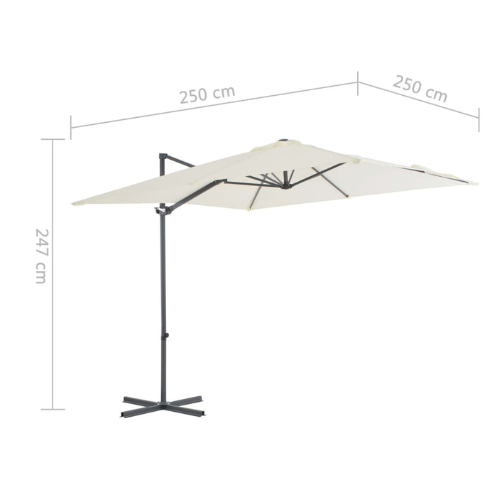 VXL Cantilever Umbrella With Steel Pole 250X250 Cm Sand