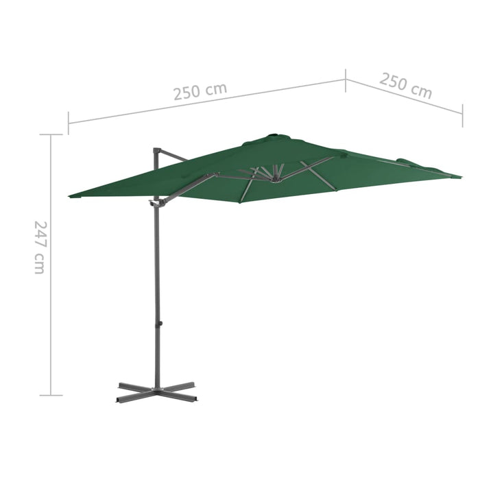 VXL Cantilever Parasol With Steel Pole Green 250X250 Cm