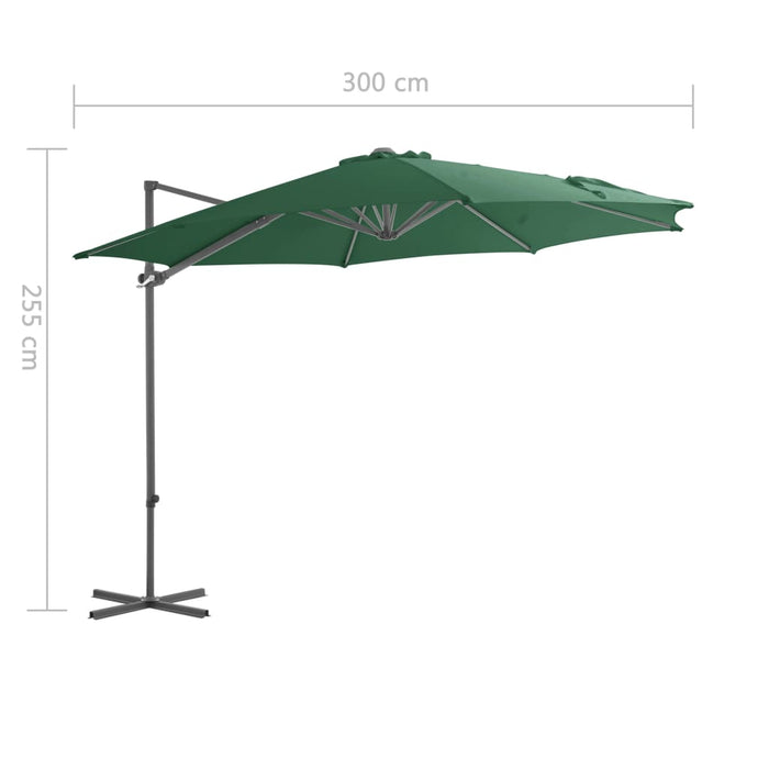 VXL Cantilever Umbrella With Green Steel Pole 300 Cm