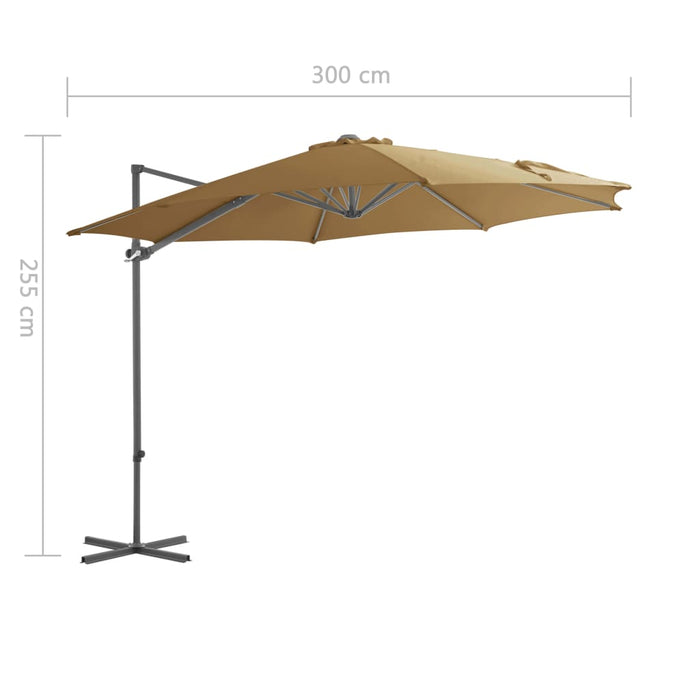 VXL Cantilever Umbrella with Taupe Steel Pole 300 Cm