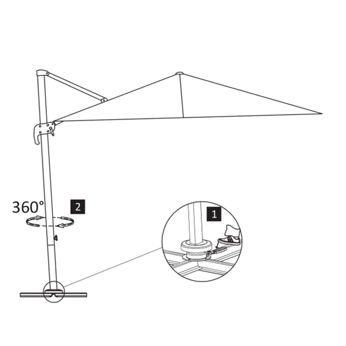 VXL Cantilever Umbrella With Aluminum Pole 400X300 Cm Taupe