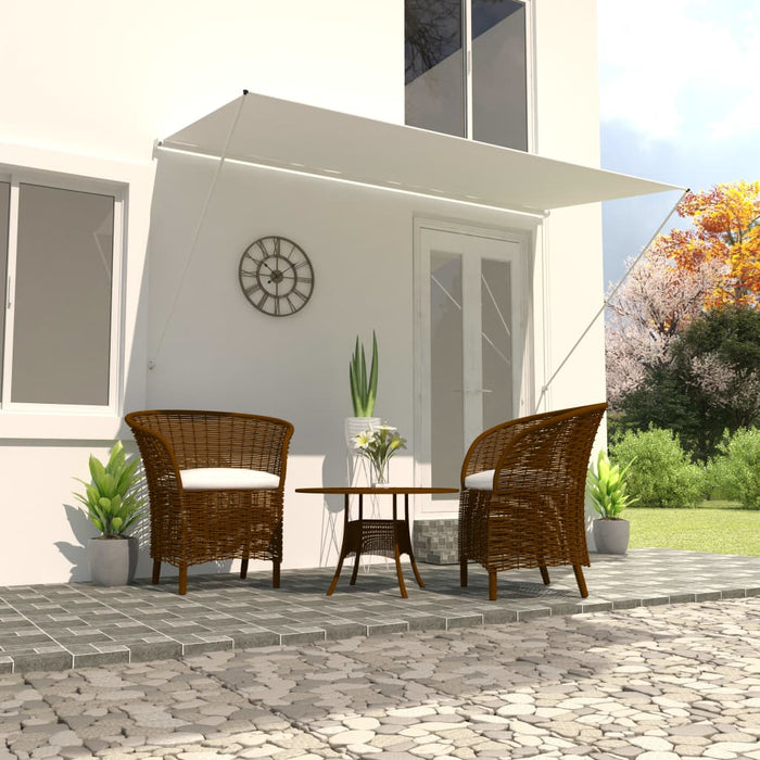 Toldo lateral plegable terraza color crema 300x150 cm