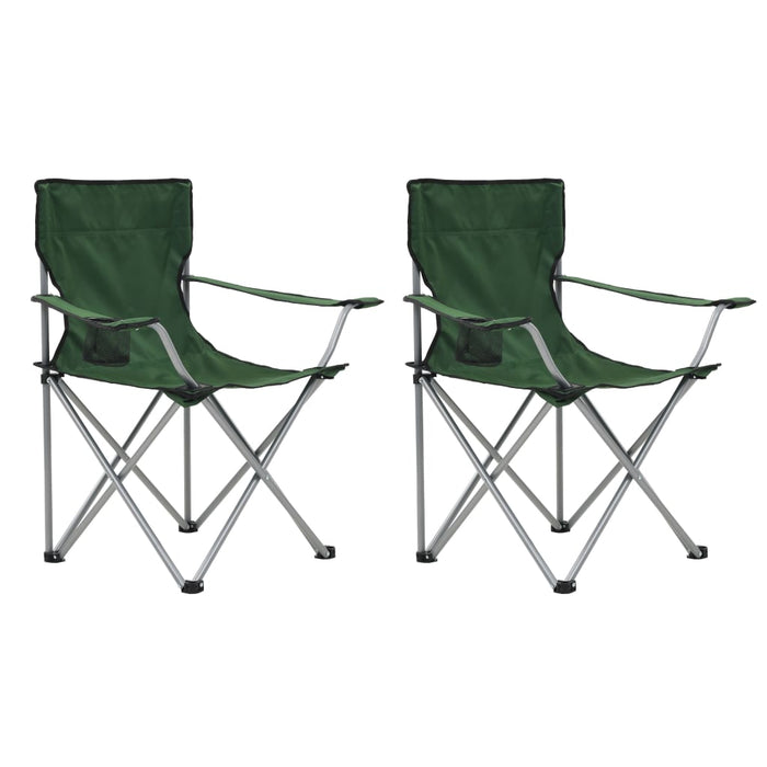VXL Juego de mesa y sillas de camping 3 piezas verde
