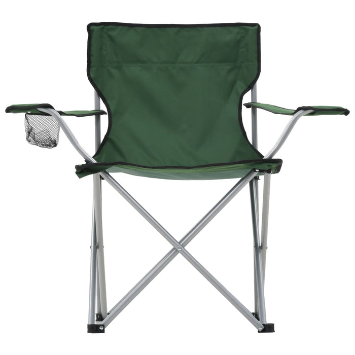 VXL Juego de mesa y sillas de camping 3 piezas verde