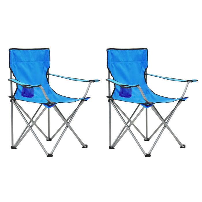VXL Conjunto de mesa y sillas de camping 3 piezas azul