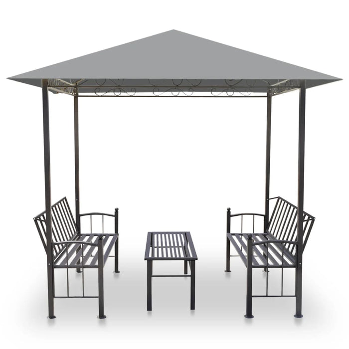 VXL Garden Pergola with Table and Benches 2.5X1.5X2.4 M Gray